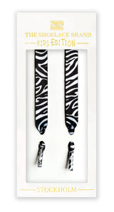 Kids Classic Zebra – Svartvita zebramönstrade skosnören för barn: 70cm/27,56 tum