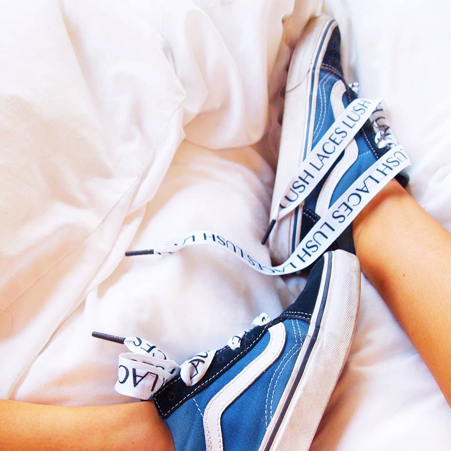 Den Lush Lace – Statement Skosnören med LUSH LACES-tryck: 100cm/39,4 tum