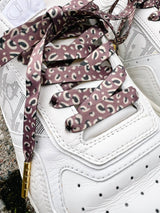 Mauve Classic Leopard Platta Skosnören med Leopardmönster: 120cm/47,2 tum