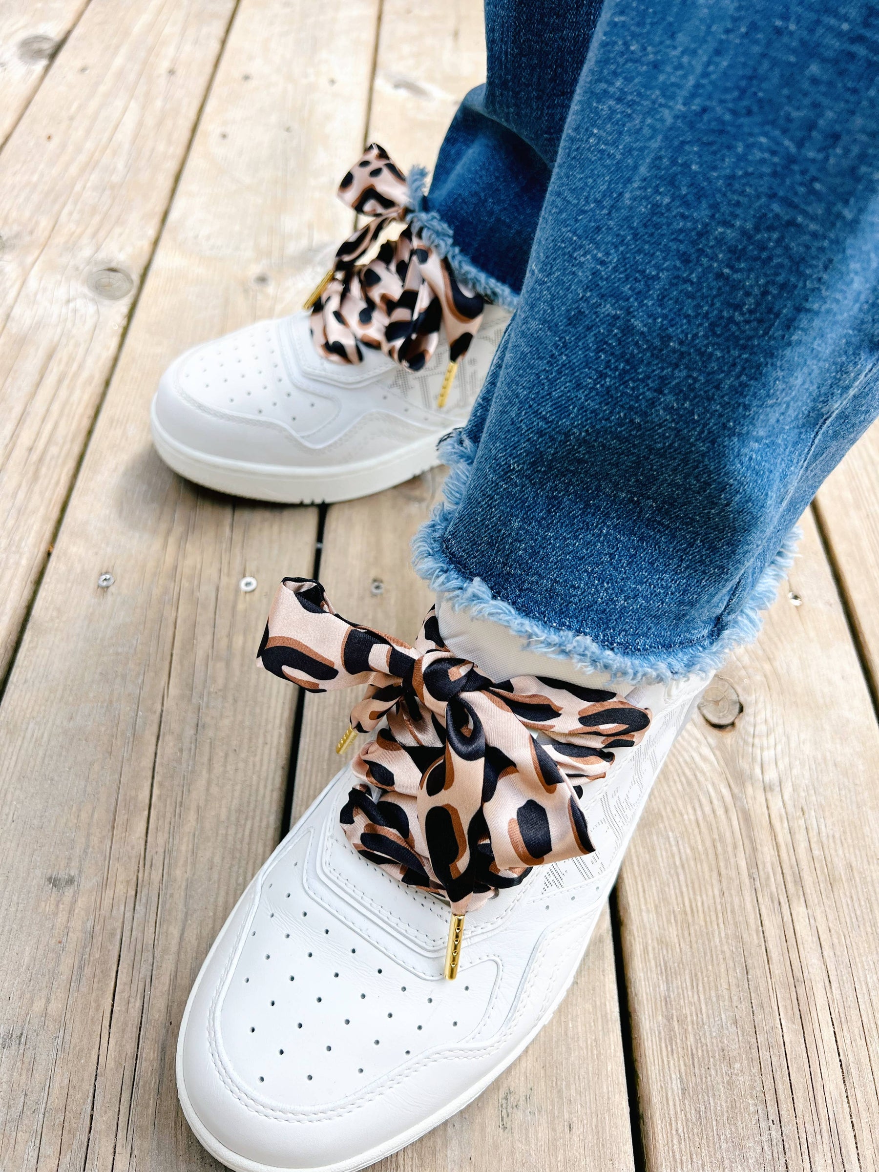 Leopard Scarf - Lyxiga skosnören i siden